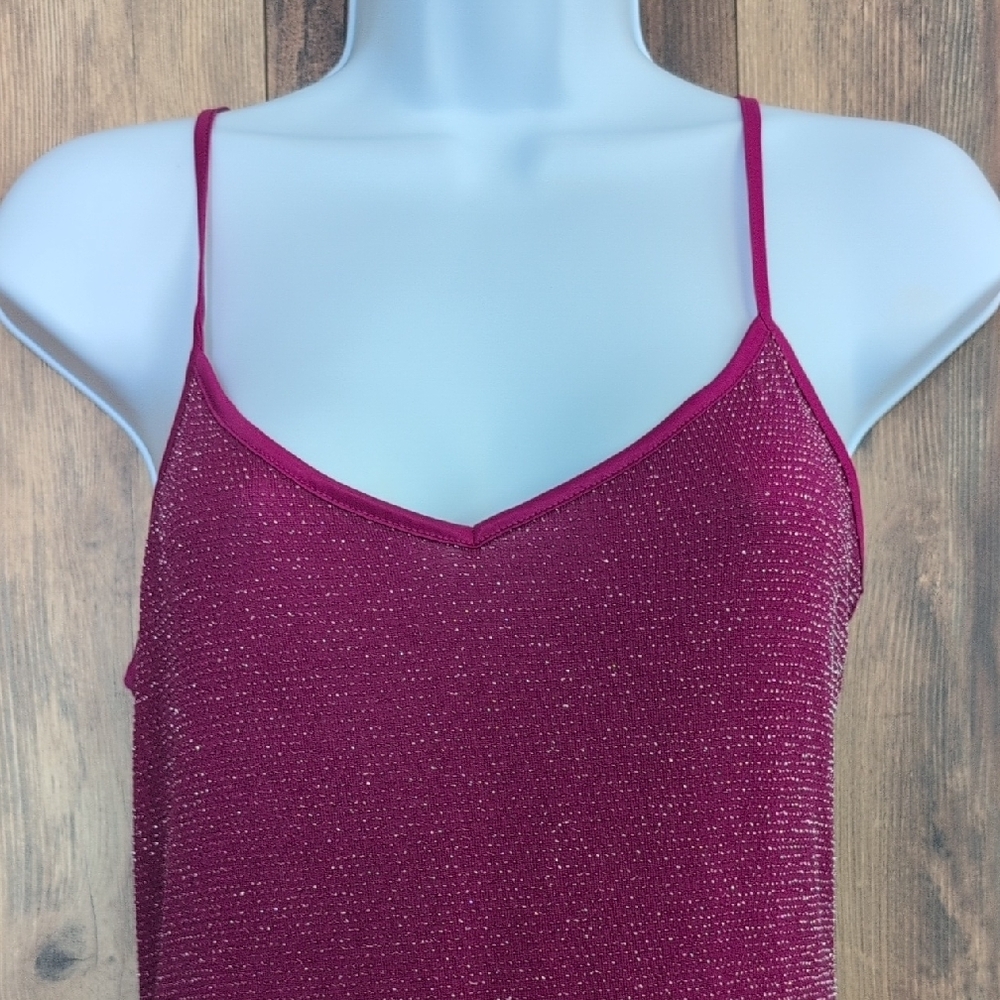 Express Fuchsia Sparkly Camisole Tank Top S